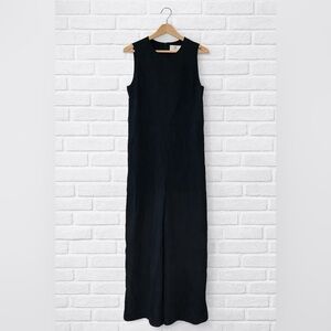 Babaton Aritzia Black Wide Leg Jumpsuit Minimalist Sleeveless Tailored Pantsuit